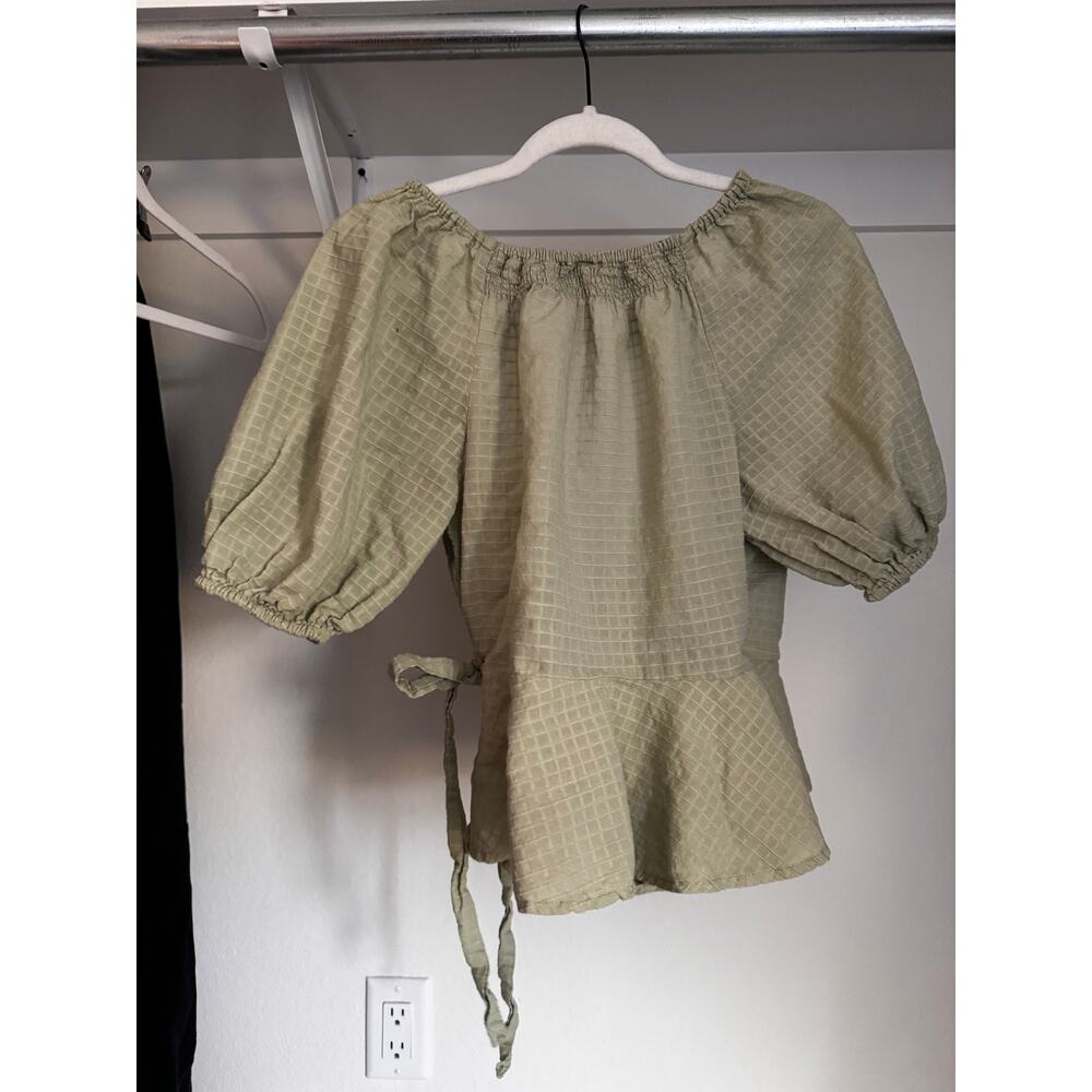 Universal Thread Crossover Tie Blouse Bubble Slee… - image 6